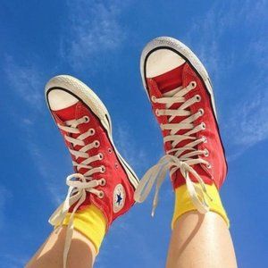 Vintage Converse Red Converse High Tops 8 / 10
